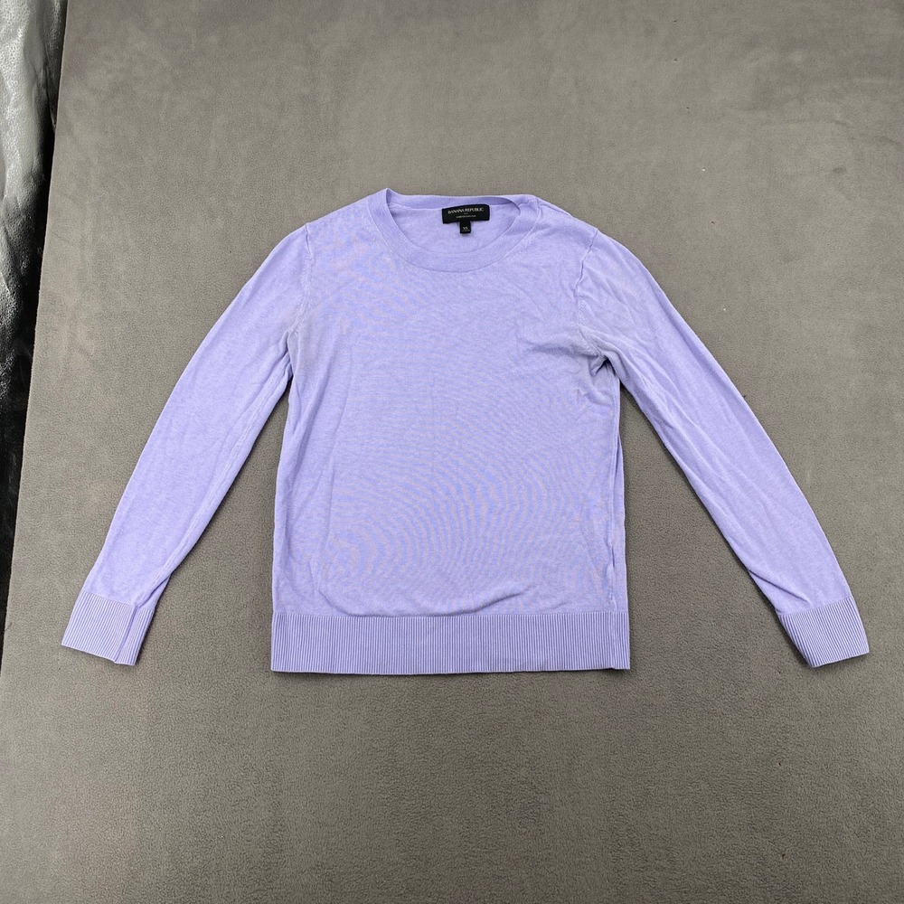 Banana Republic Forever Sweater Lavender Purple Crew Neck Knit Top XS